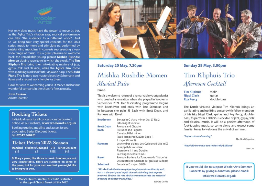 Wooler Arts Summer Concerts 2023