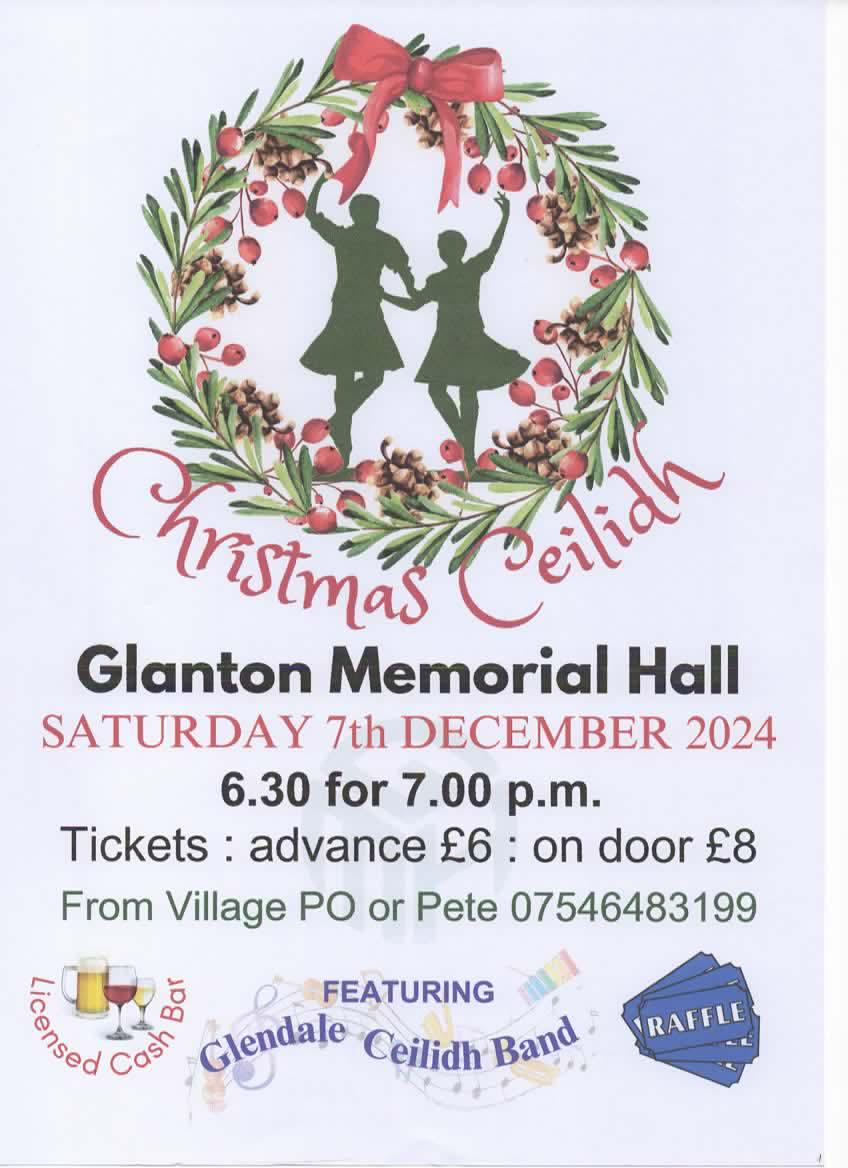 Glanton ceilidh poster Dec 2024